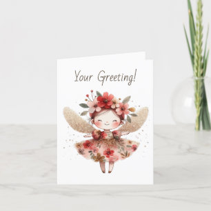 Create Your Own Sparkling Roses Angel Holiday Card
