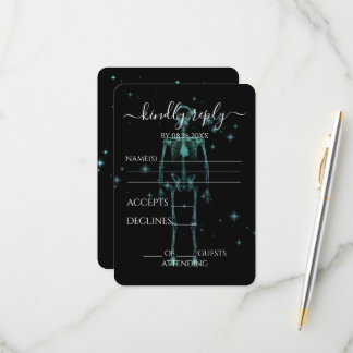 Create Your Own - Sparkling X-Ray Skeleton RSVP Card
