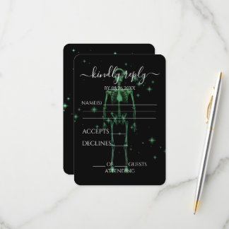 Create Your Own - Sparkling X-Ray Skeleton RSVP Card