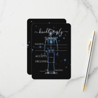 Create Your Own - Sparkling X-Ray Skeleton RSVP Card