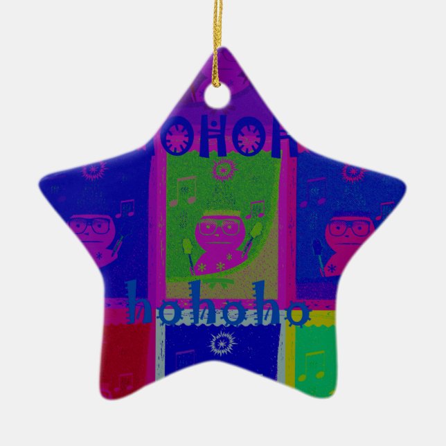 Create Your Own Special Santa HoHoho Pop Art  Ceramic Tree Decoration (Front)