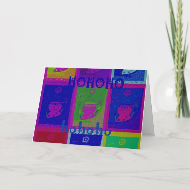 Create Your Own Special Santa HoHoho Pop Art  Holiday Card (Front)