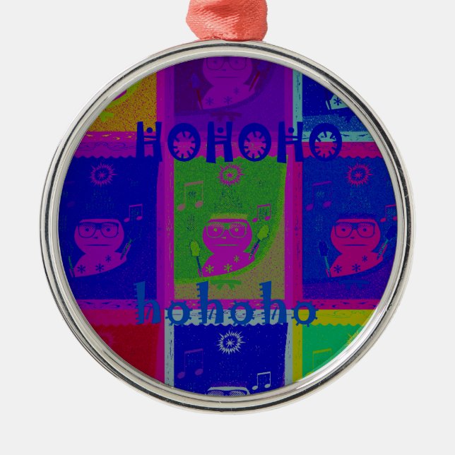 Create Your Own Special Santa HoHoho Pop Art  Metal Tree Decoration (Front)