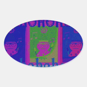 Create Your Own Special Santa HoHoho Pop Art  Oval Sticker
