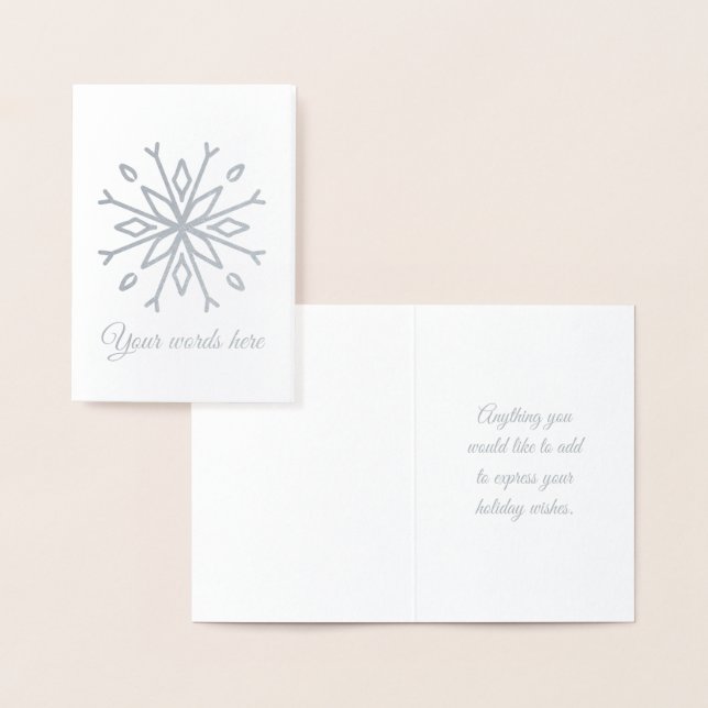 Create Your Own Spindly Silver Foil Snowflake Foil Card (Display)