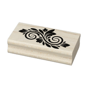 Create Your Own Spiral Fleur Leafy Floral Rubber Stamp