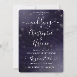 Create Your Own Spiral Swirl Stars Wedding Invitation
