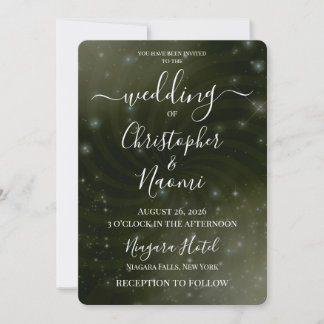 Create Your Own Spiral Swirl Stars Wedding Invitation