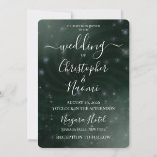 Create Your Own Spiral Swirl Stars Wedding Invitation