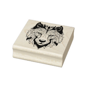 Create Your Own Spirit Wolf Totem Animal Rubber Stamp