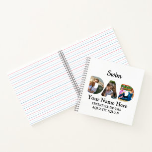 Create your own sports Dad photo collage Swim Dad Notebook