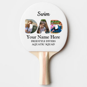 Create your own sports Dad photo collage Swim Dad Ping Pong Paddle