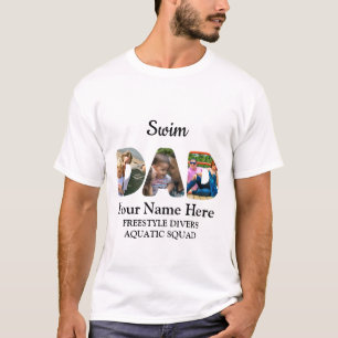 Create your own sports Dad photo collage Swim Dad T-Shirt