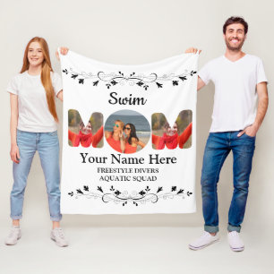 Create your own sports mum photo collage swim mum fleece blanket