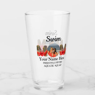 Create your own sports mum photo collage swim mum glass