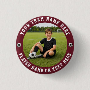 Create Your Own Sports Soccer Team Photo 3 Cm Round Badge