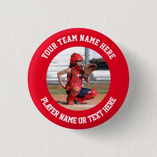 Create Your Own Sports Team Photo Button (Front)
