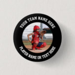 Create Your Own Sports Team Photo Button<br><div class="desc">Photo of a softball catcher ready to receive the ball from the pitcher on a pin button. The photo template is easy to customise. Gift for a player or a team of softball, baseball, hockey, basketball, football or any other sport. Easily place a square photo in the template to make...</div>