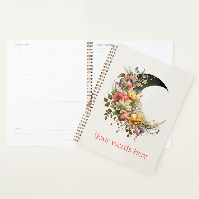 Create Your Own Spring Floral Crescent Moon Planner (Display)