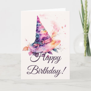 Create Your Own Spring Rainbow Witch Hat Leaves Holiday Card