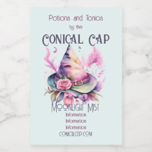 Create Your Own Spring Rainbow Witch Hat Rose Wine Label