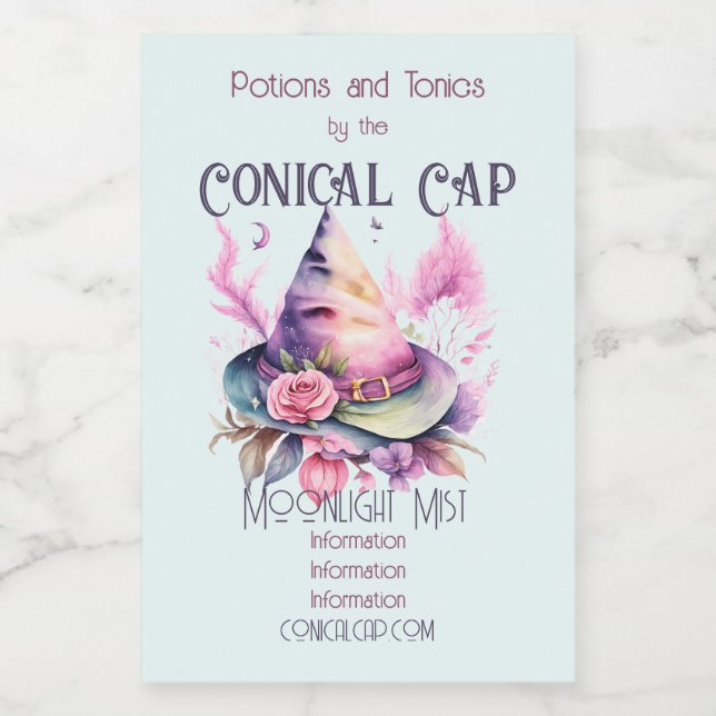 Create Your Own Spring Rainbow Witch Hat Rose Wine Label (Single Label)