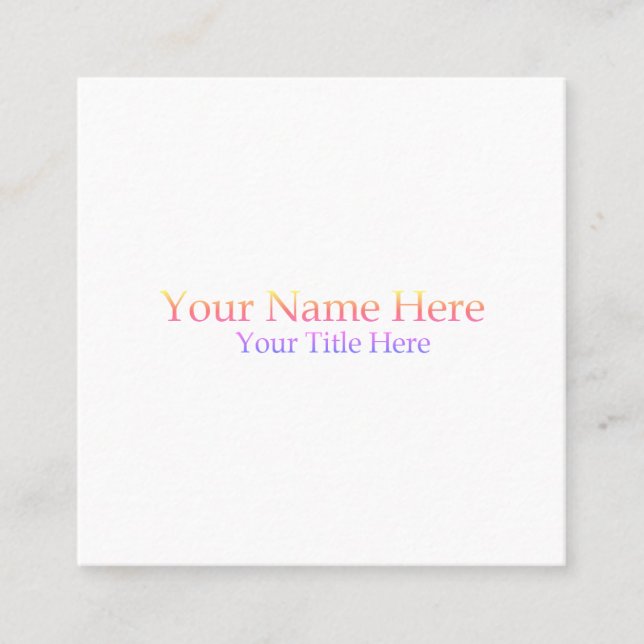 Create Your Own Square Business Card (Front)