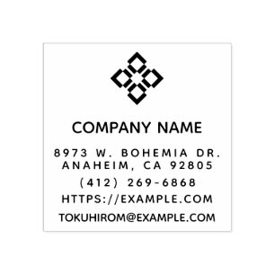 Create Your Own Square Company Name Rubber Stamp