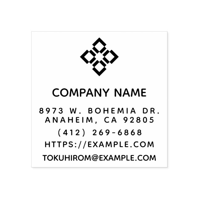 Create Your Own Square Company Name Rubber Stamp (Imprint)
