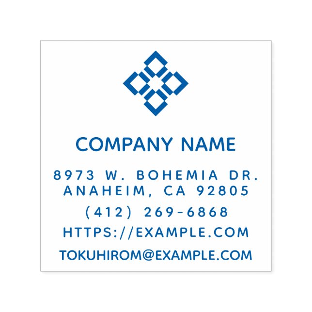Create Your Own Square Company Name Self-inking Stamp (Design)