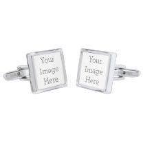 Create Your Own Square Cufflinks, Silver Plated Silver Finish Cufflinks