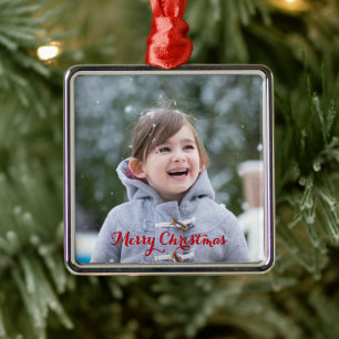 Create Your Own Square Silver Colored Christmas Metal Tree Decoration