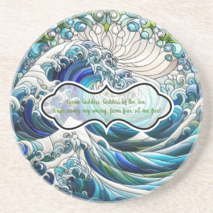 Create Your Own Stained Glass Bubbly Ocean Waves Coaster
