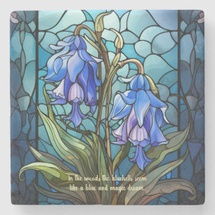 Create Your Own Stained Glass Meadow Bluebells Stone Coaster