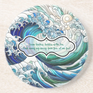 Create Your Own Stained Glass Moonglow Waves Coaster