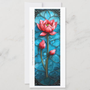 Create Your Own Stained Glass Pink Lotus Bookmark