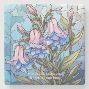 Create Your Own Stained Glass Rosea Bluebells Stone Coaster