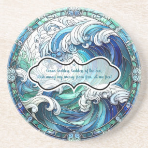 Create Your Own Stained Glass Style Ocean Waves Coaster
