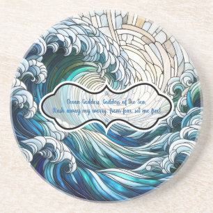 Create Your Own Stained Glass Sunlit Ocean Wave Coaster