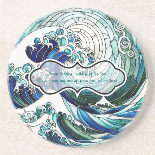 Create Your Own Stained Glass Sunny Curly Waves Coaster