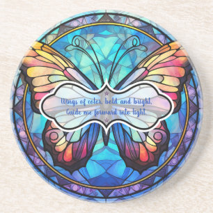 Create Your Own Stained Glass Sunset Butterfly Coaster