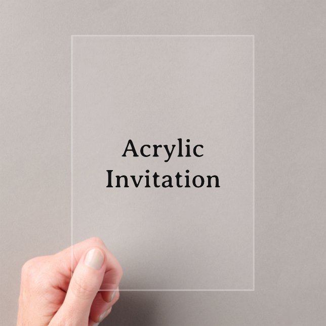 Create Your Own Standard (15 mil) 5" x 7" Clear  Acrylic Invitations (Insitu (Handheld))