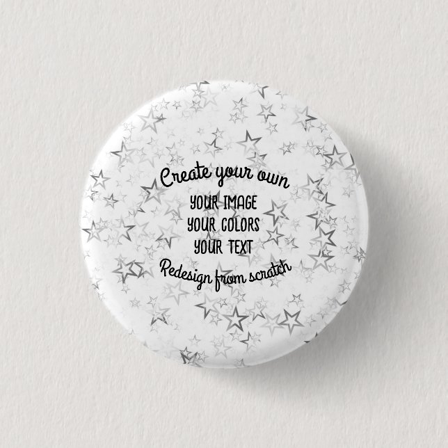 Create Your Own - Star Glitter 3 Cm Round Badge (Front)
