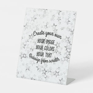 Create Your Own - Star Glitter Pedestal Sign