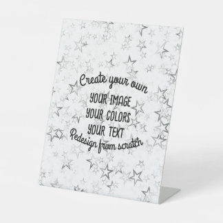 Create Your Own - Star Glitter Pedestal Sign