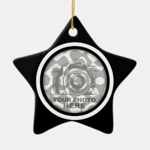 Create Your Own Star Ornament Black White Frame