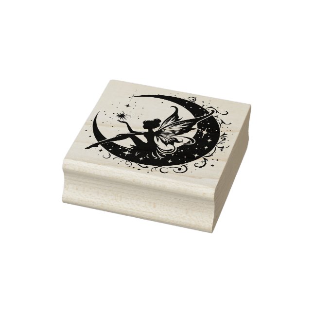 Create Your Own Star Play Crescent Moon Fairy Rubber Stamp (Stamp)