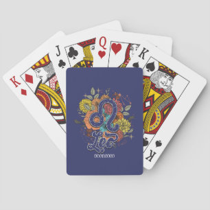Create Your Own Starry Floral Leo Zodiac Playing Cards