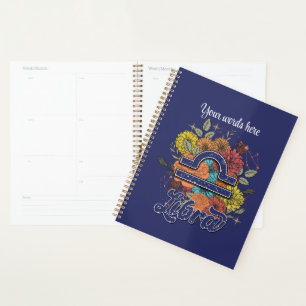Create Your Own Starry Floral Libra Zodiac Planner