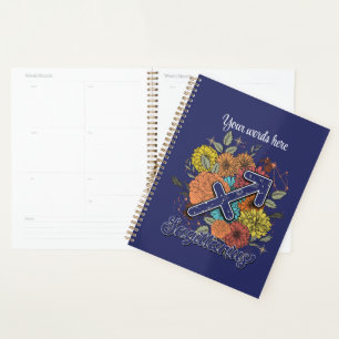 Create Your Own Starry Floral Sagittarius Zodiac Planner